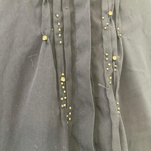 Coldwater Creek Women's Navy Embellished Top with beaded f Eront - Picture 3 of 4